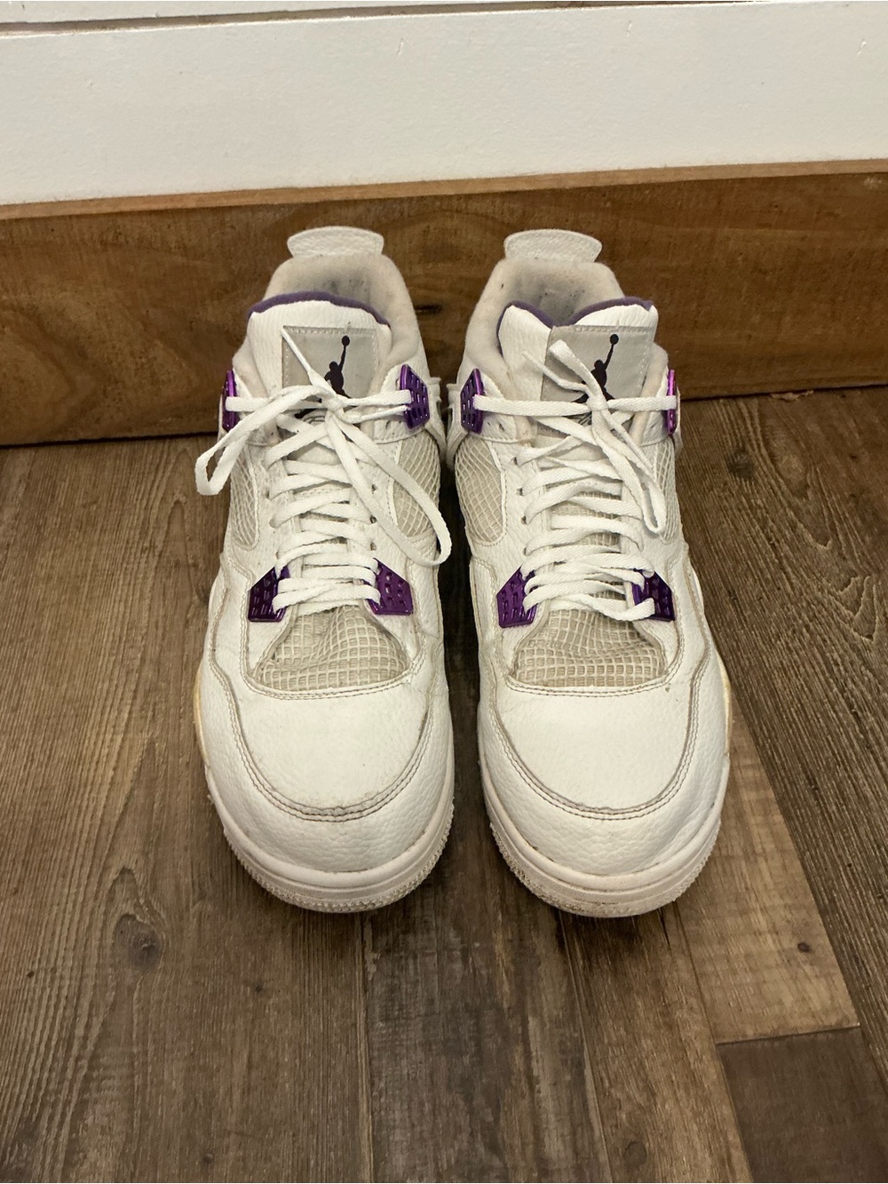 Air Jordan 4 Retro Metallic Purple Sneakers Size 13